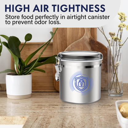 ENLOY 165oz Stainless Steel Airtight Canister for Kitchen, Large Flour Coffee Bean Tea Cereal Sugar