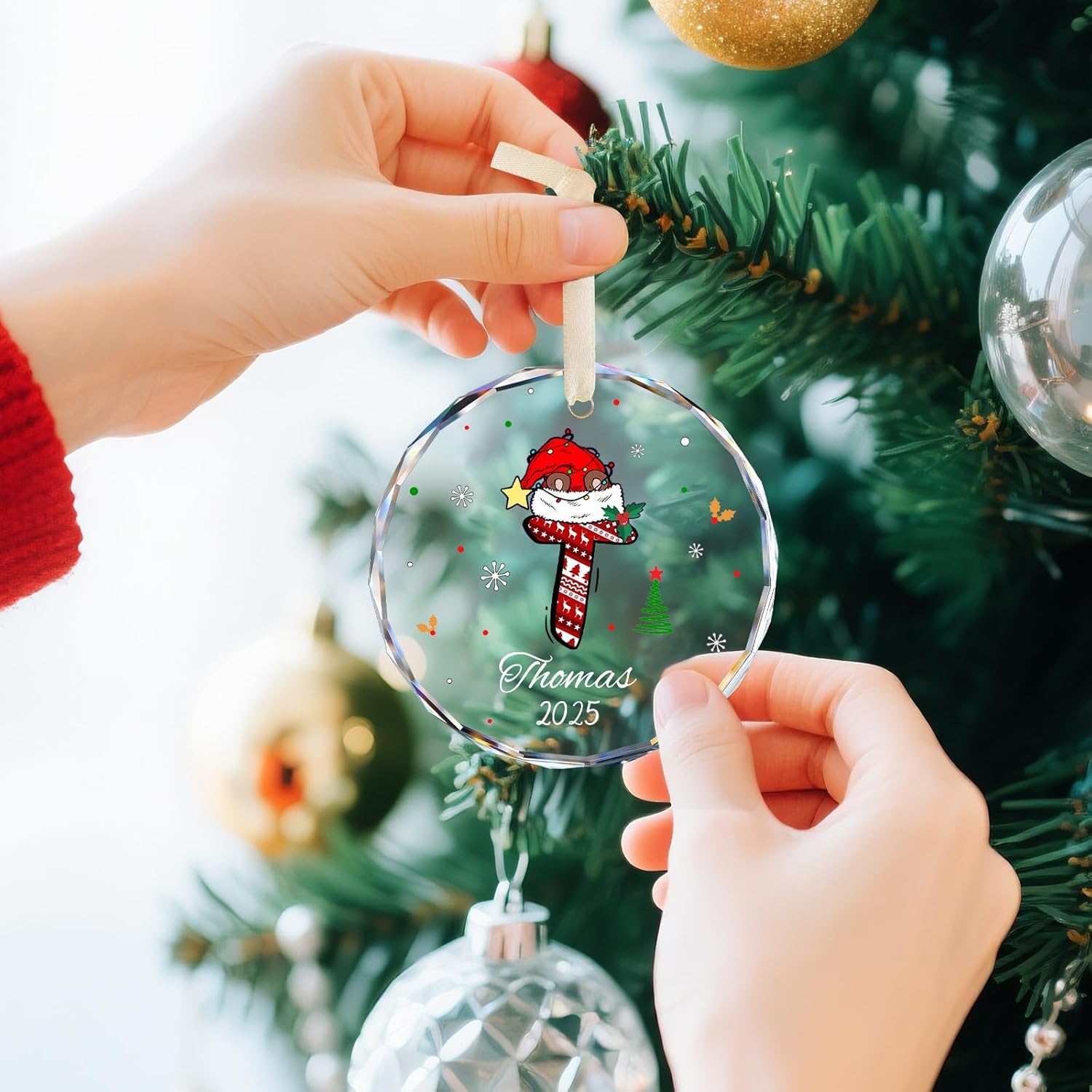 Personalized Christmas Ornaments, Name Ornaments for Christmas Tree, Custom Letter Christmas