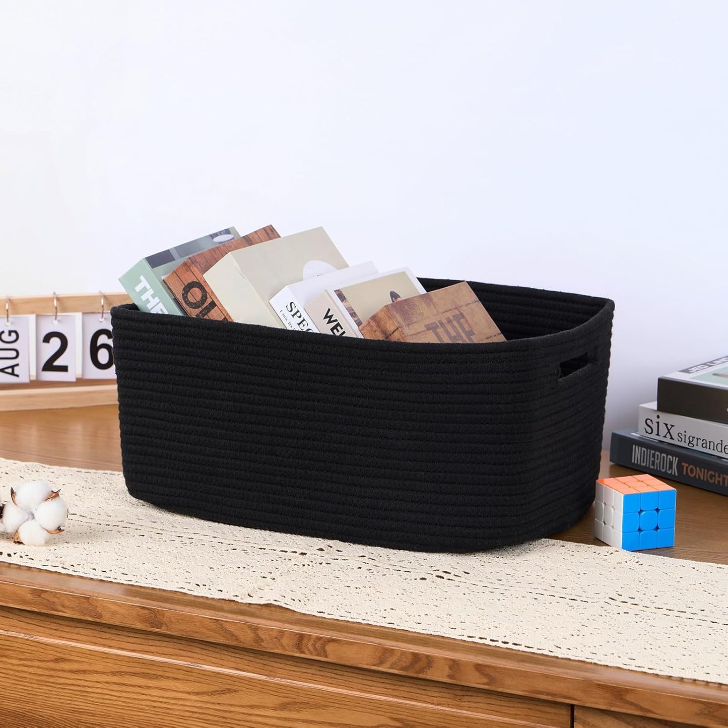 Large Storage Baskets for Organizing, Closet Shelf Baskets for Clothes Blanket Towels, Baby