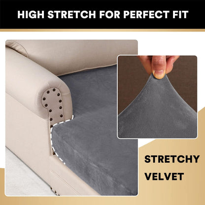 PrinceDeco Sectional Couch Covers Velvet Couch Cover for Dogs Washable L Shaped Couch Cover 1 Piece