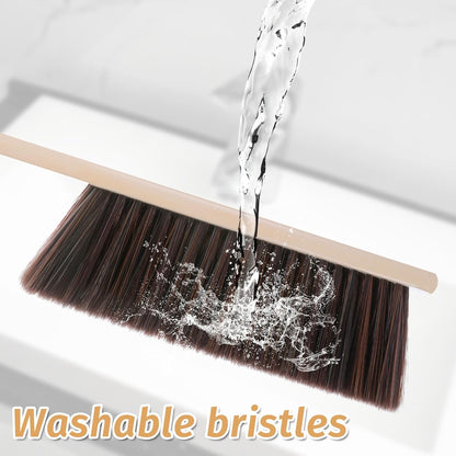 8 Pieces Woooden Dust Brush Hand Broom Bulk Bench Brush with Long Wood Handle Soft Bristle Whisk