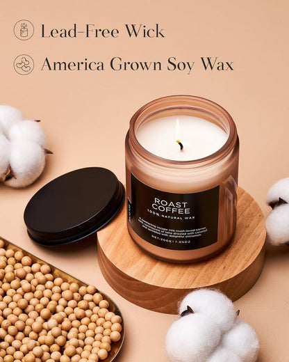 M&SENSE Coffee Candles Scented Strong, Organic Natural Soy Wax for Bedroom Kitchen Home Decor