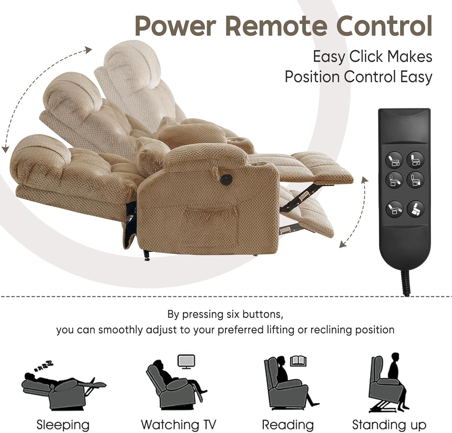 Oversized Dual Motor Lay Flat Power Lift Recliner Chair Set of 2 for Elderly with Massage and Heat