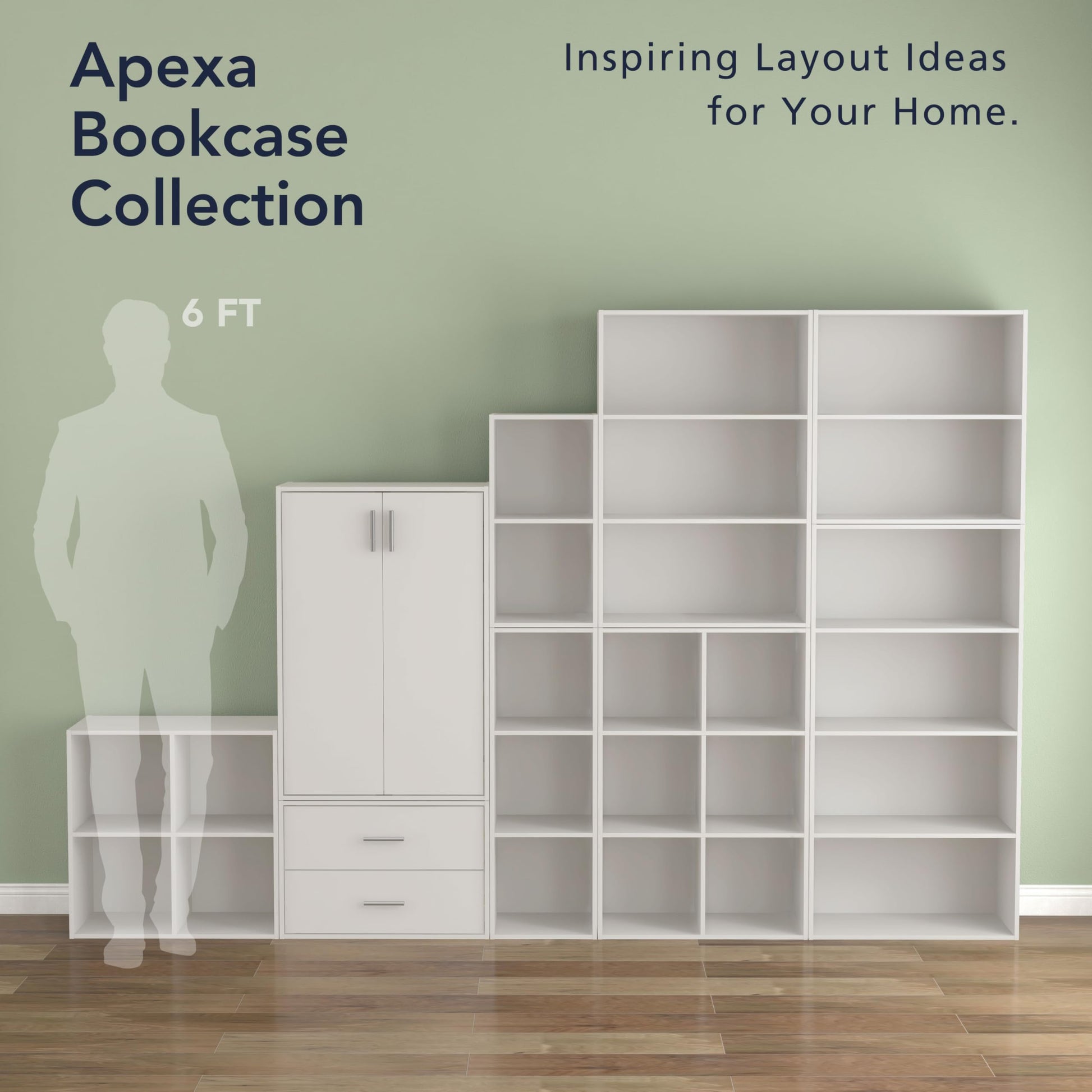 Homes: Inside + Out Apexa 2-Drawer Wooden Stackable Storage Drawers, Small Food Pantry Cabinet