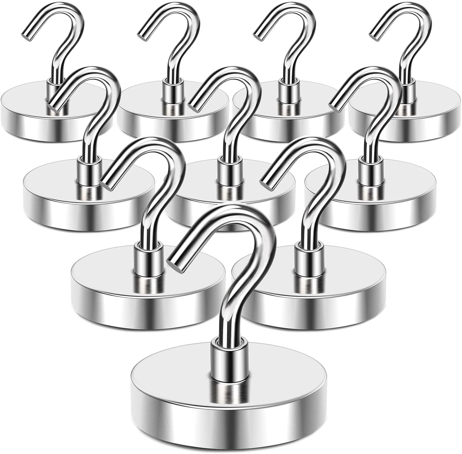 MIKEDE Magnetic Hooks Heavy Duty, 150LB+ Strong Neodymium Magnets with Hooks for Refrigerator