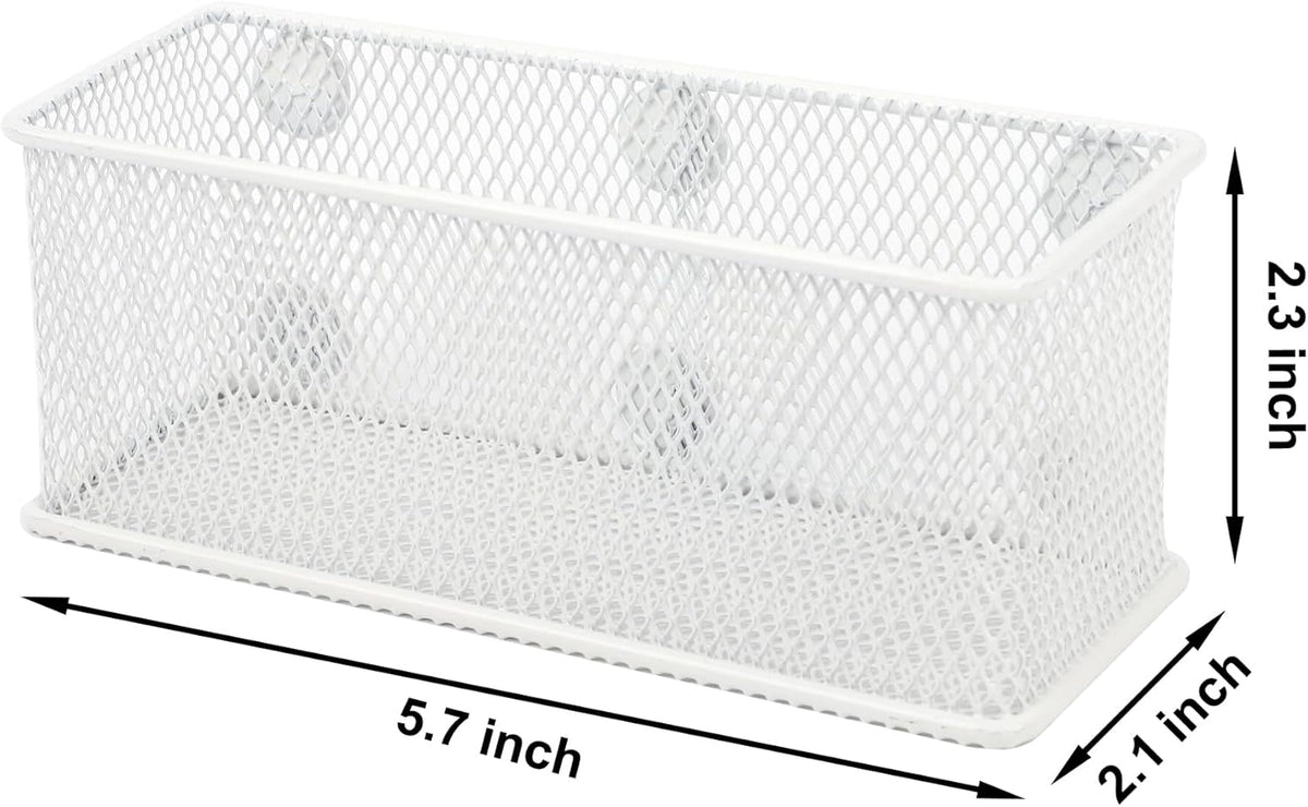 EASEPRES Magnetic Pencil Holder Set of 6 - Wire Mesh Storage Baskets Organizer with Strong Magnets