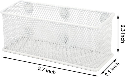 EASEPRES Magnetic Pencil Holder Set of 6 - Wire Mesh Storage Baskets Organizer with Strong Magnets