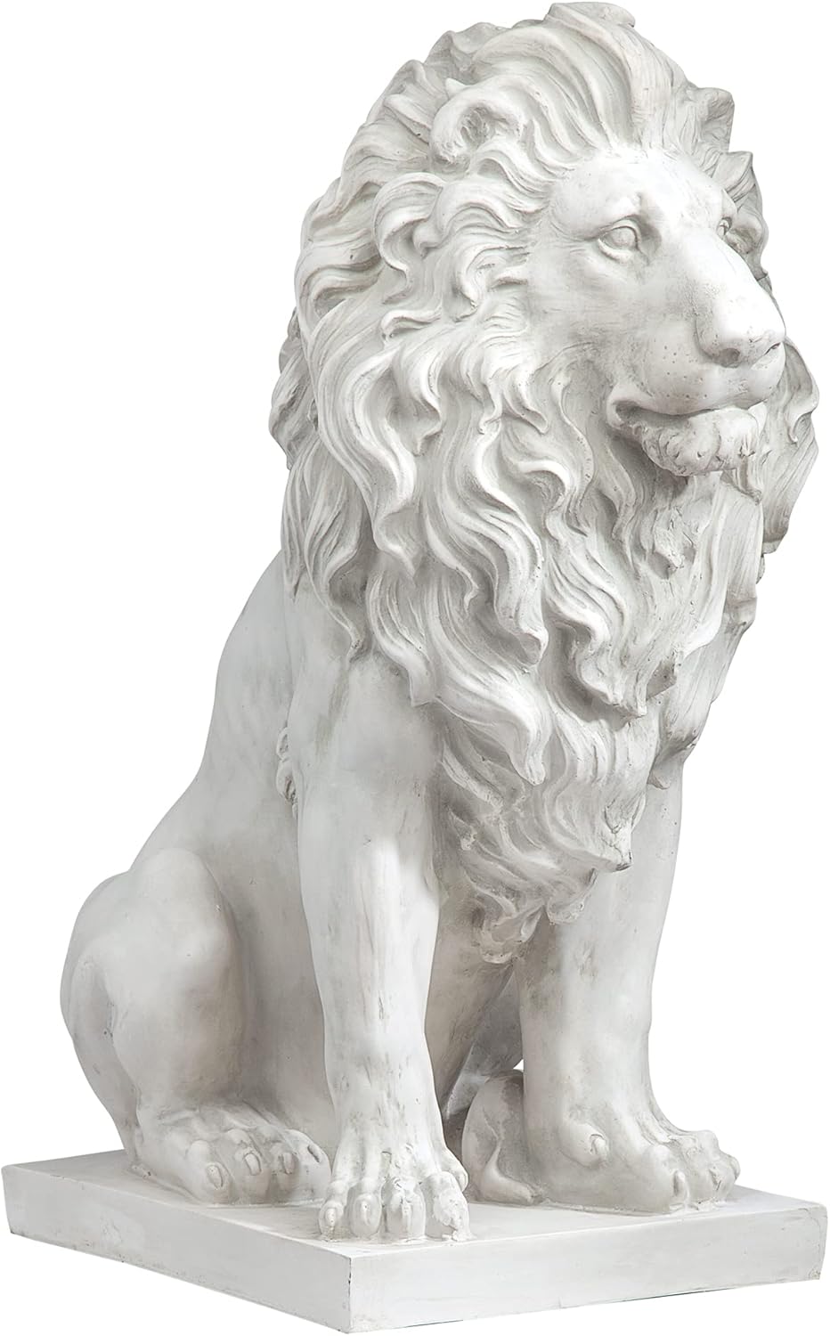Design Toscano Lion of Florence Sentinel Indoor/Outdoor Animal Statue, 28 Inch Tall, Cast Stone