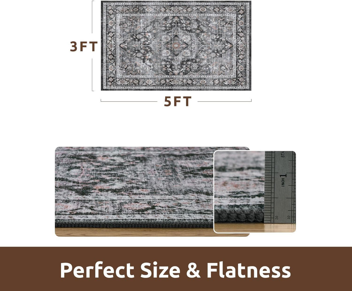 AMOAMI-3X5 Area Rug-Soft Washable Rugs for Living Room Bedroom -Non Slip Entryway Rug-Indoor