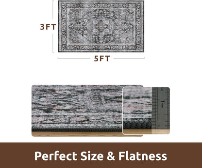 AMOAMI-3X5 Area Rug-Soft Washable Rugs for Living Room Bedroom -Non Slip Entryway Rug-Indoor