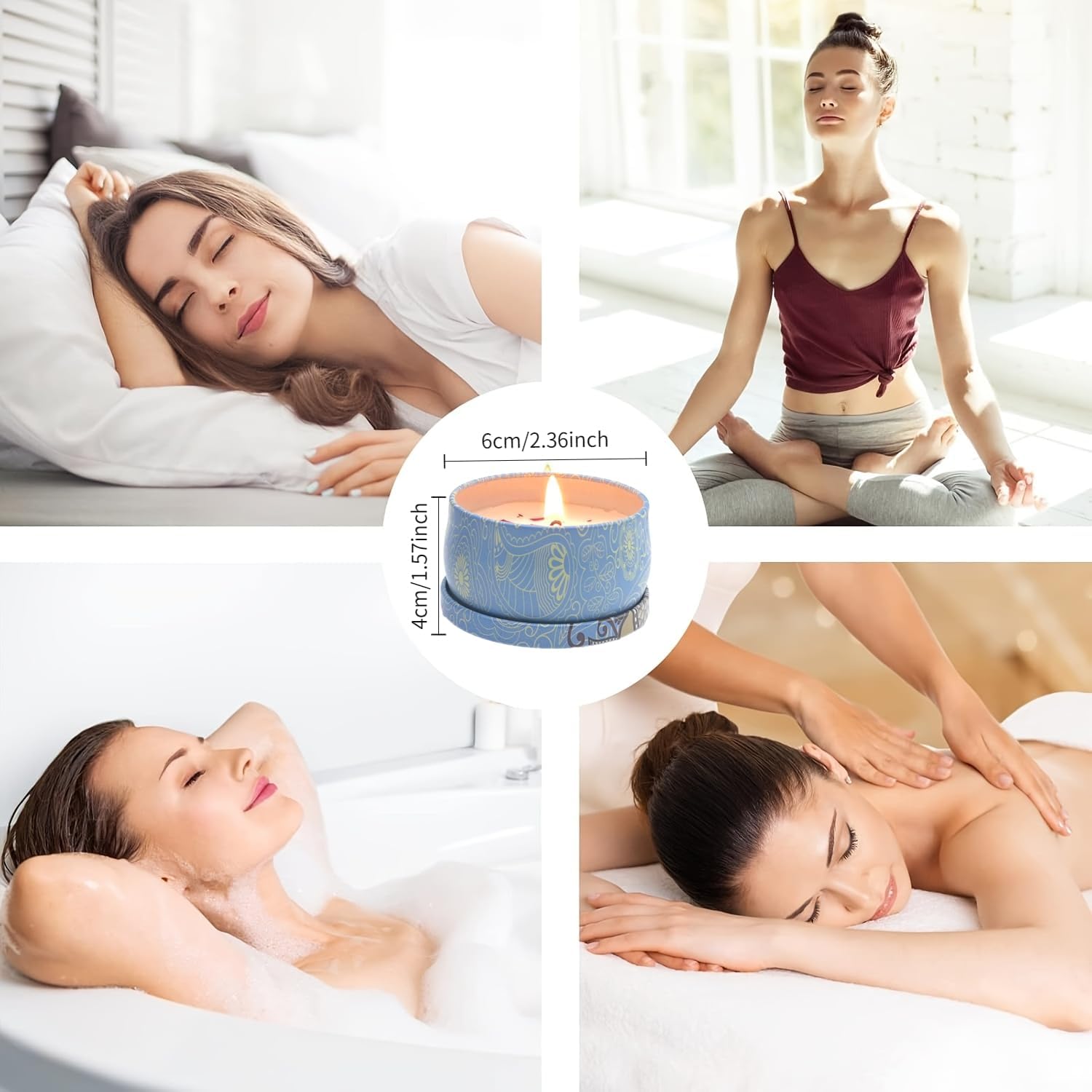 Aromatherapy Soy Candles Gift Set for Women ??4 Pack Scented Candle Set with Lavender, Rose