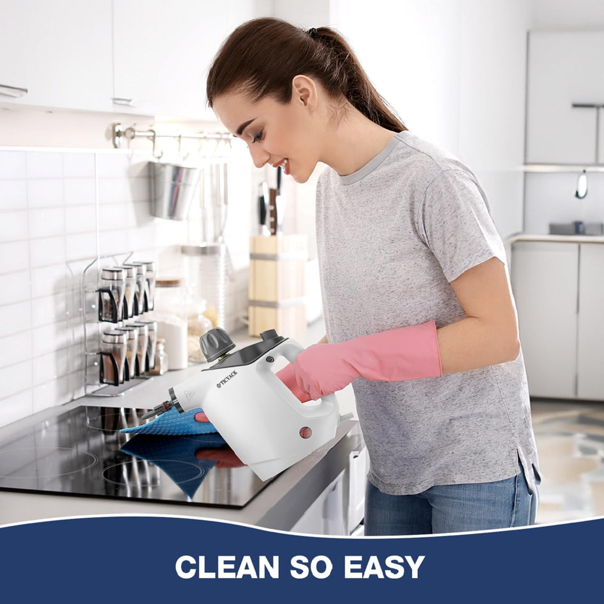 Handheld Steam Cleaner, Steam Cleaner with 16 PCS Accessory & Safety Lock, 500ML Large Capacity