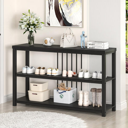 FOLUBAN Entryway Table, Modern Sofa Console Table with 3 Tier Storage Shelf for Living Room Hallway