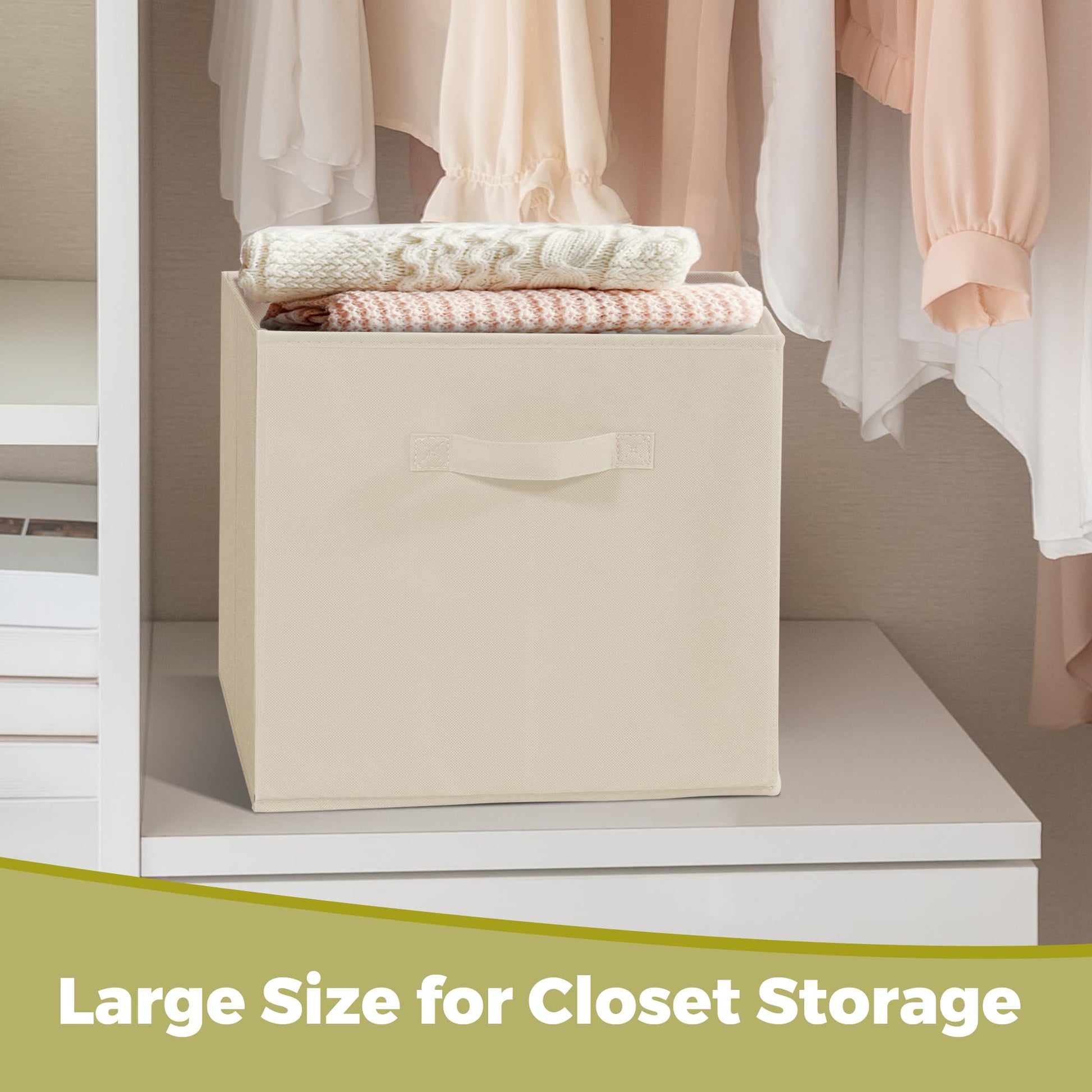 11x11 Storage Bins, Set of 8 Storage Cubes, Collapsible Cube Storage Box, Fabric Closet Organizers