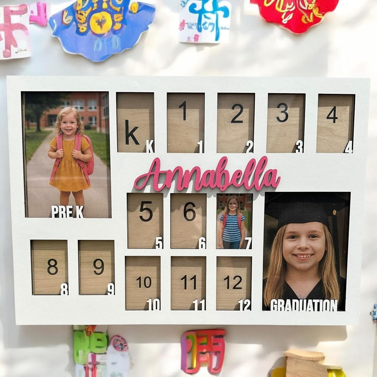 School Years Picture Frame Kids School Frame Graduation Photo holder K-12 Picture holder Preschool