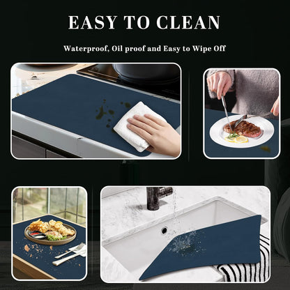 BLESWIN Faux Leather Placemats, PU Dining Table, Waterproof and Oil Resistant Easy to Clean, Heat