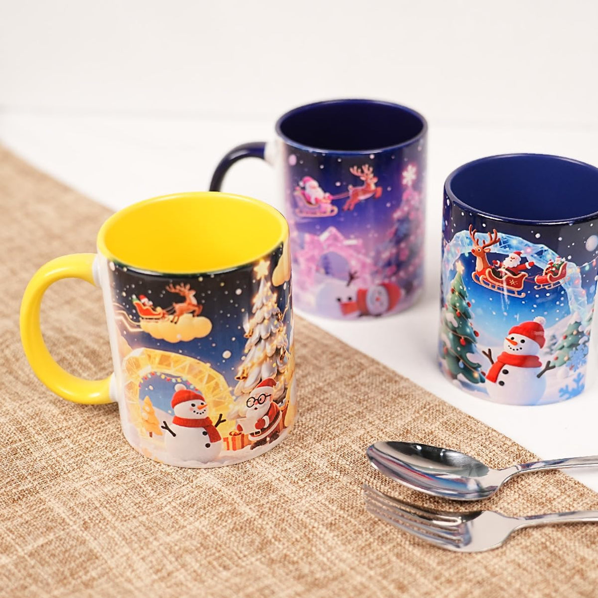12-Pack 11oz Sublimation Blanks Mugs, White Ceramic Coffee Cups in white gift box, Bulk Set with