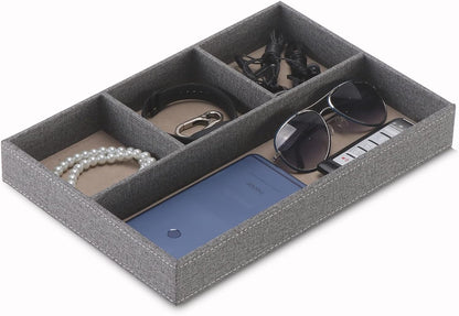 Desktop Storage Organizer, Bedside Table or Storage rack Leather Tray, Valet Tray, Dresser