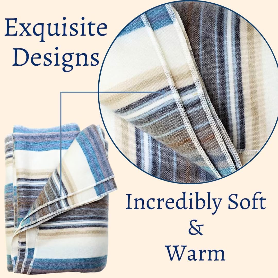 Alpaca Wool Throw Blanket | Super Soft, Lightweight, Breathable and Hypoallergenic | Non-Itchy or