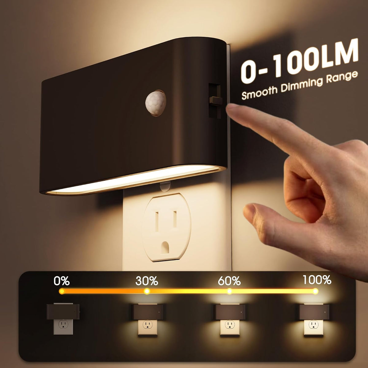 Briignite Motion Sensor Night Light, 2 Pack Motion Activation Night Lights Plug into Wall, Auto On