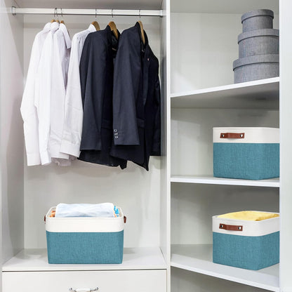 Storage Bins Large Fabric Storage Baskets for Shelves 3 Pack, Decorative Linen Closet Baskets with