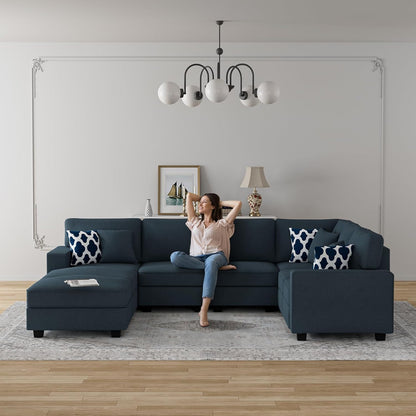 L Lengend Vansen Modular Sectional Sofa U Shaped Couch with Ottoman Modern Reversible Corner