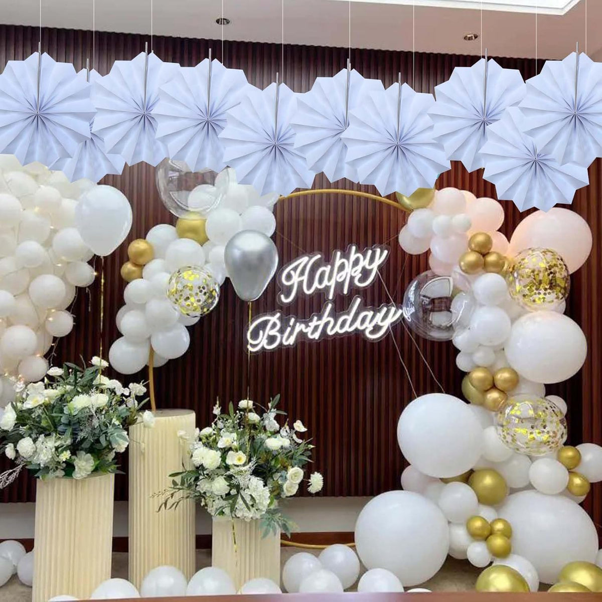White Party Decorations,Wedding Decorations for Party Events Accessories,White Birthday
