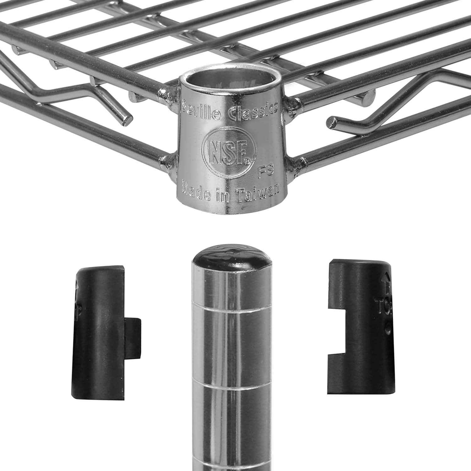 Seville Classics UltraDurable Heavy Duty NSF Solid Steel Wire Rack Storage Unit Wheels, 5-Tier