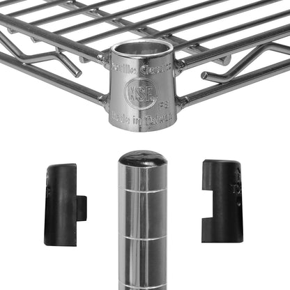 Seville Classics UltraDurable Heavy Duty NSF Solid Steel Wire Rack Storage Unit Wheels, 5-Tier
