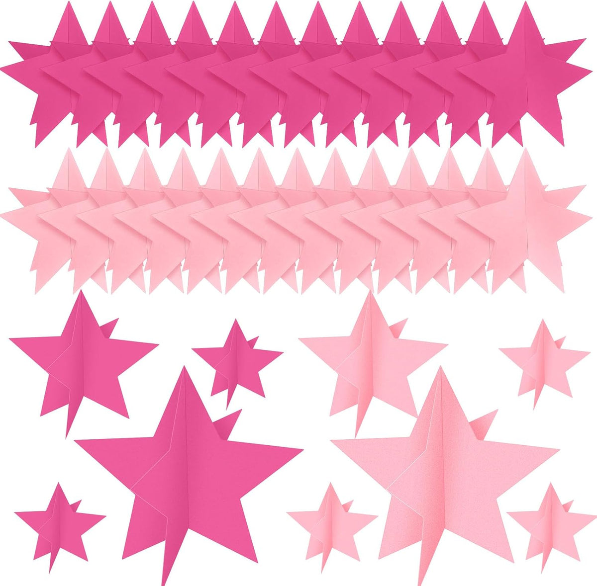 45 Pcs 3D Star Centerpieces Movie Night Decorations for Table in 3 Sizes Hanging Supplies for Red