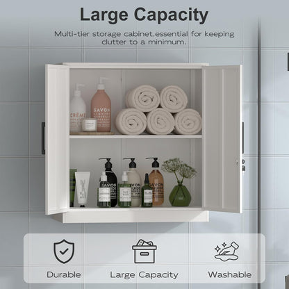 Wall Cabinet,Lockable Storage Cabinets with Adjustable Shelf,Locking Wall Storage Cabinet with