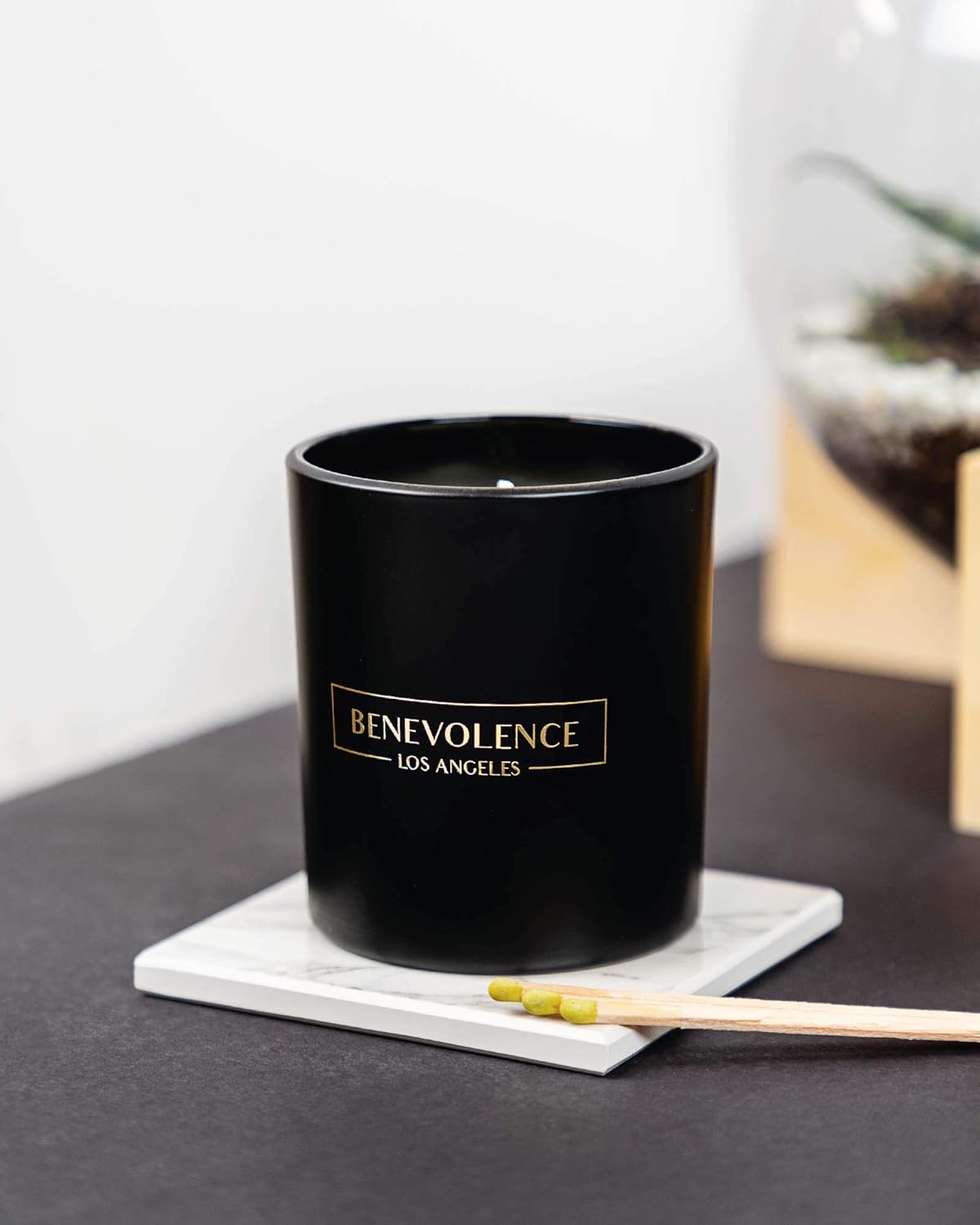 Benevolence LA Lavender & Lilac Scented Candle | Soy Candles, Black Candle for Home | Gifts for