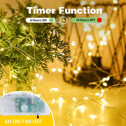 8-Pack Fairy Lights Battery Operated with Timer, Waterproof 16FT 50 LED String Lights Indoor