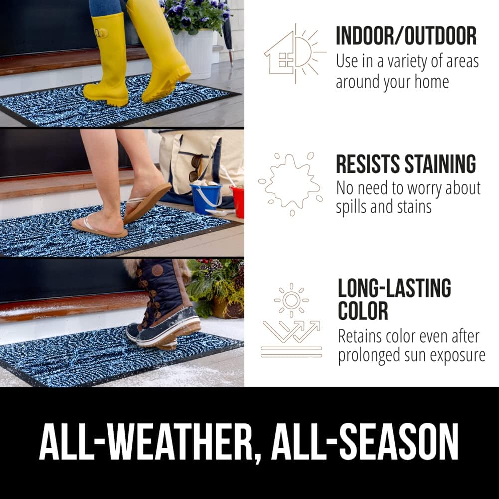 GORILLA GRIP 100% Waterproof All-Season WeatherMax Doormat, 72x24, US Designed Natural Rubber