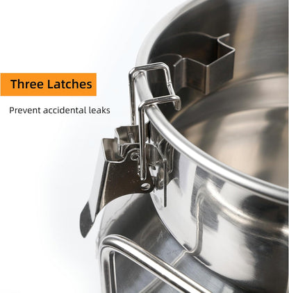 Stainless Steel Milk Can, 50L/13.2 Gallon Heavy Duty Airtight Storage Canister Milk Bucket with