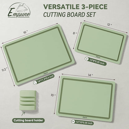 Empune Plastic Cutting Board Set, Recycled Plastic Cutting Boards for Kitchen (Set of 3)