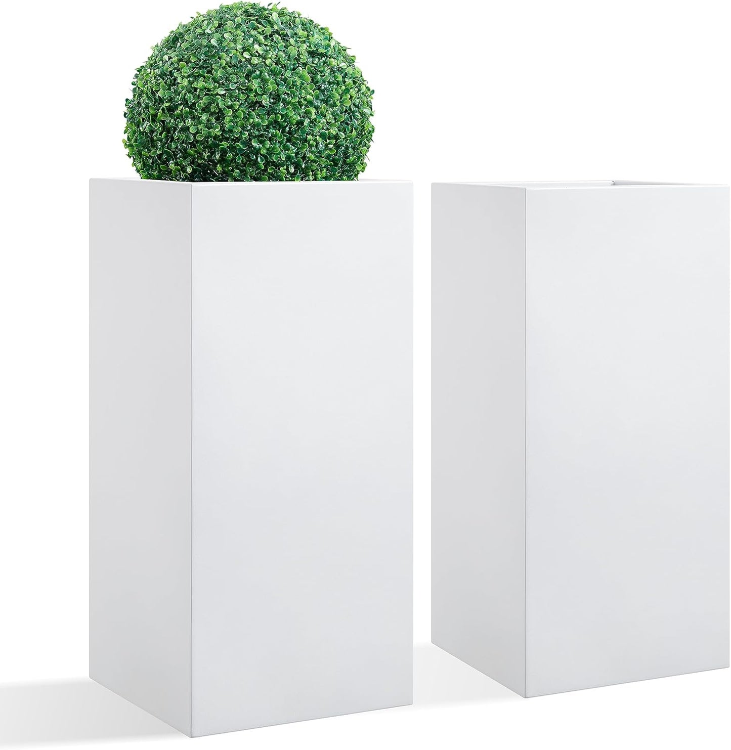 Metallic Heavy Tall Outdoor/Indoor Planter Box, Seamless Metal Planter, Rectangular