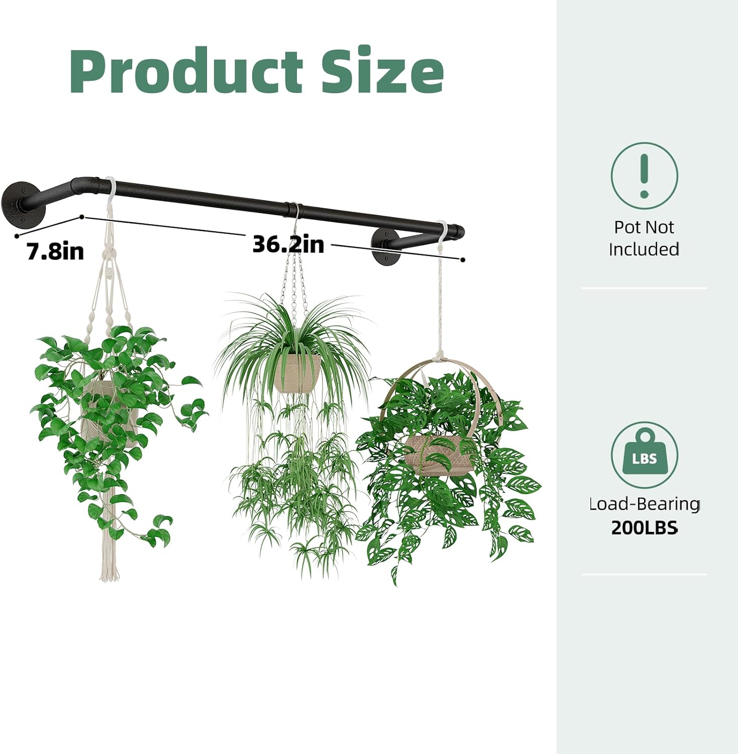 Plant Hanger Indoor Hanging Planters for Indoor Plants Hanging Plant Holder Black Metal