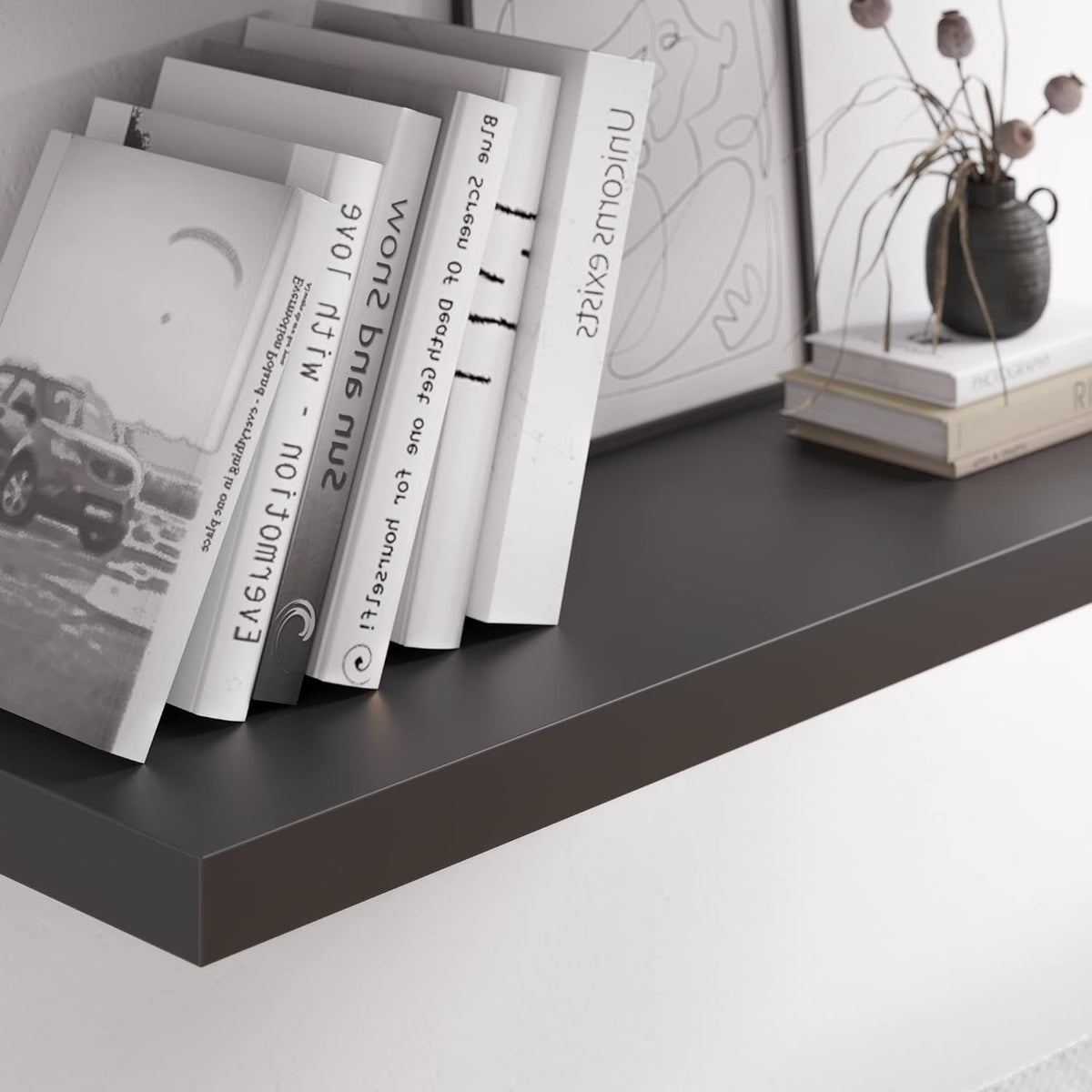 Floating Shelf, Set of 2 Wall Shelf, 30 in W x 12.75 in D x 2 in H Wooden Floating Wall Shelf with
