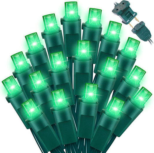 Green Wide Angle LED Christmas Lights, 64.8 Ft 300 Count, Pack of 3 Strands 21.9 Ft 100 Lights UL