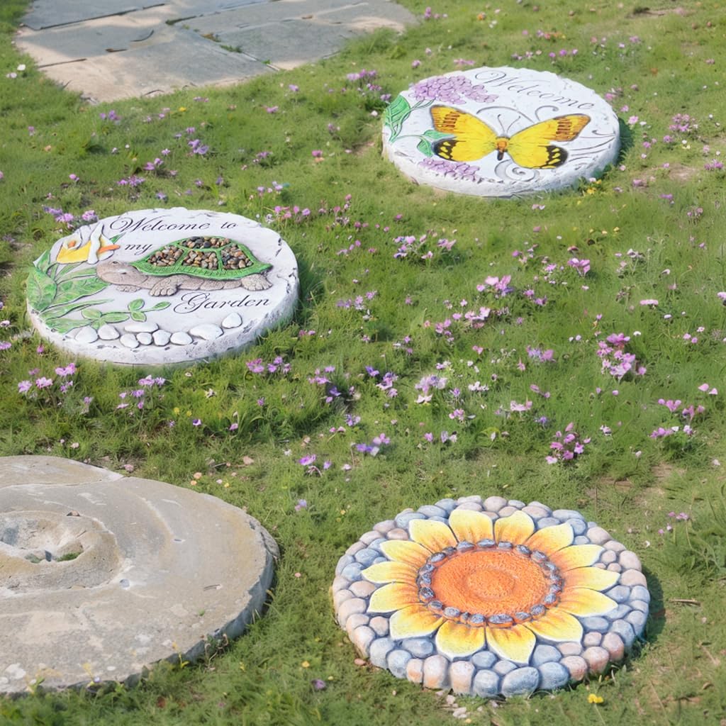 Sunflower Stepping Stones Outdoor Garden - Pavers for Outside Walkway Garden Stones Garden Stepping