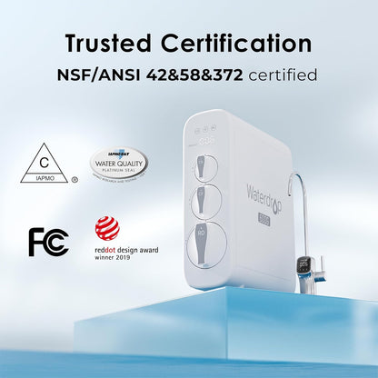 Waterdrop G3P600 Reverse Osmosis System, 8 Stage Tankless Reverse Osmosis Water Filter, NSF/ANSI 42