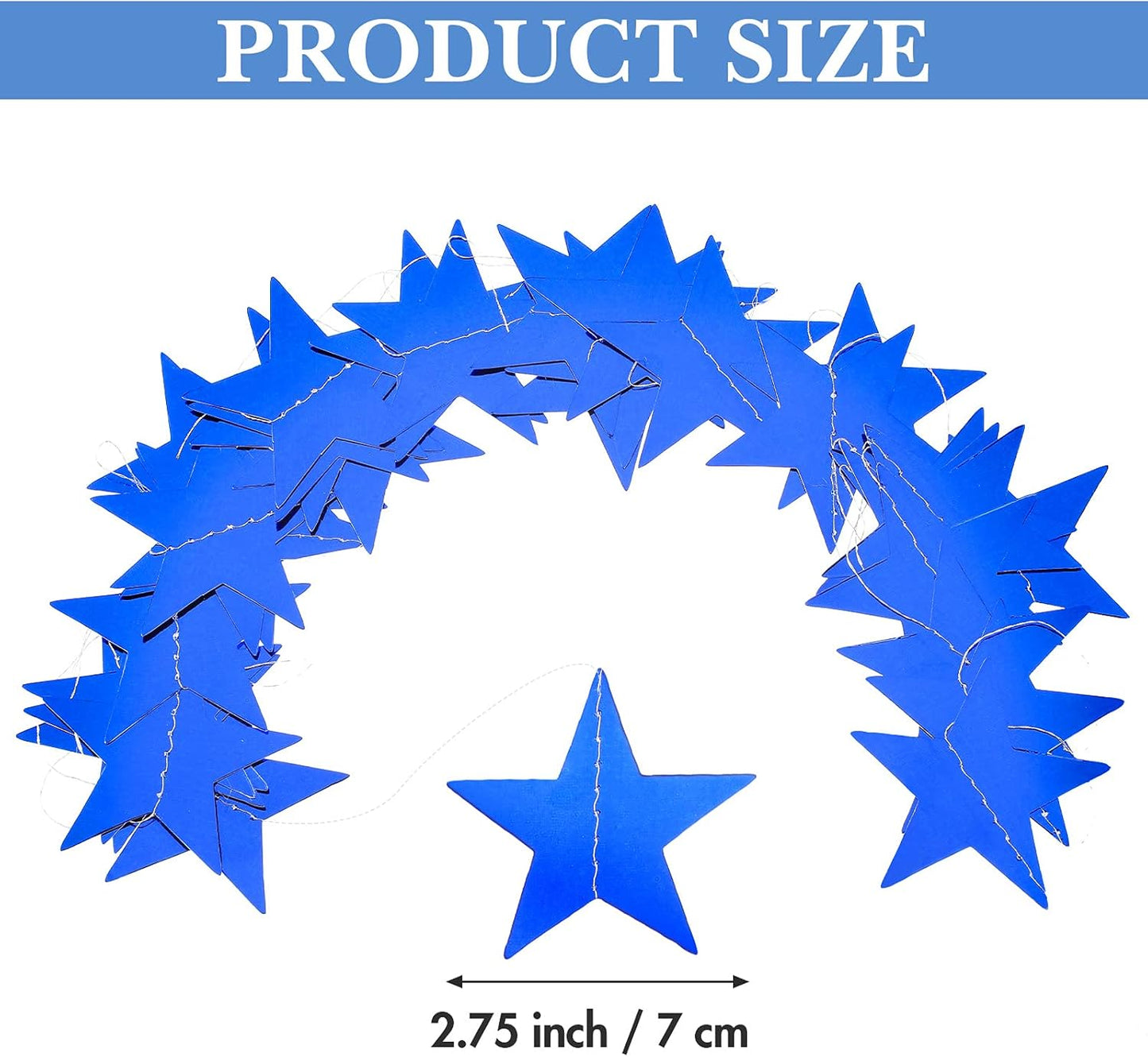 Patelai Glitter Star Garland Banner Decor 130 Feet Star Hanging Bunting Banner Twinkle Backdrop for