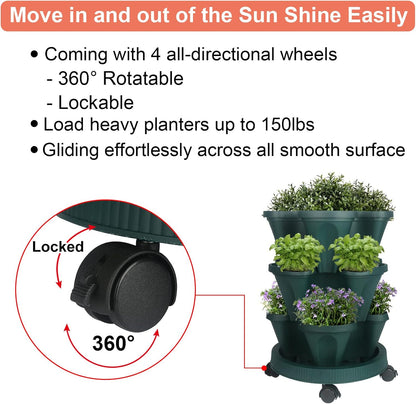 Vertical Planter 3 Tier Stackable Planters Garden Planters Strawberry Herb Flower and Vegetable