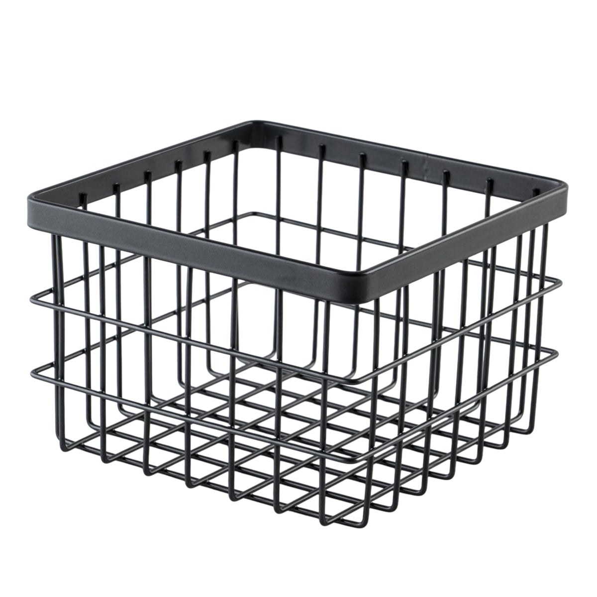 G.E.T. WB-664-MG Square Metal Storage Wire Basket for Pantry, Produce and More, 6" x 6" x 2"