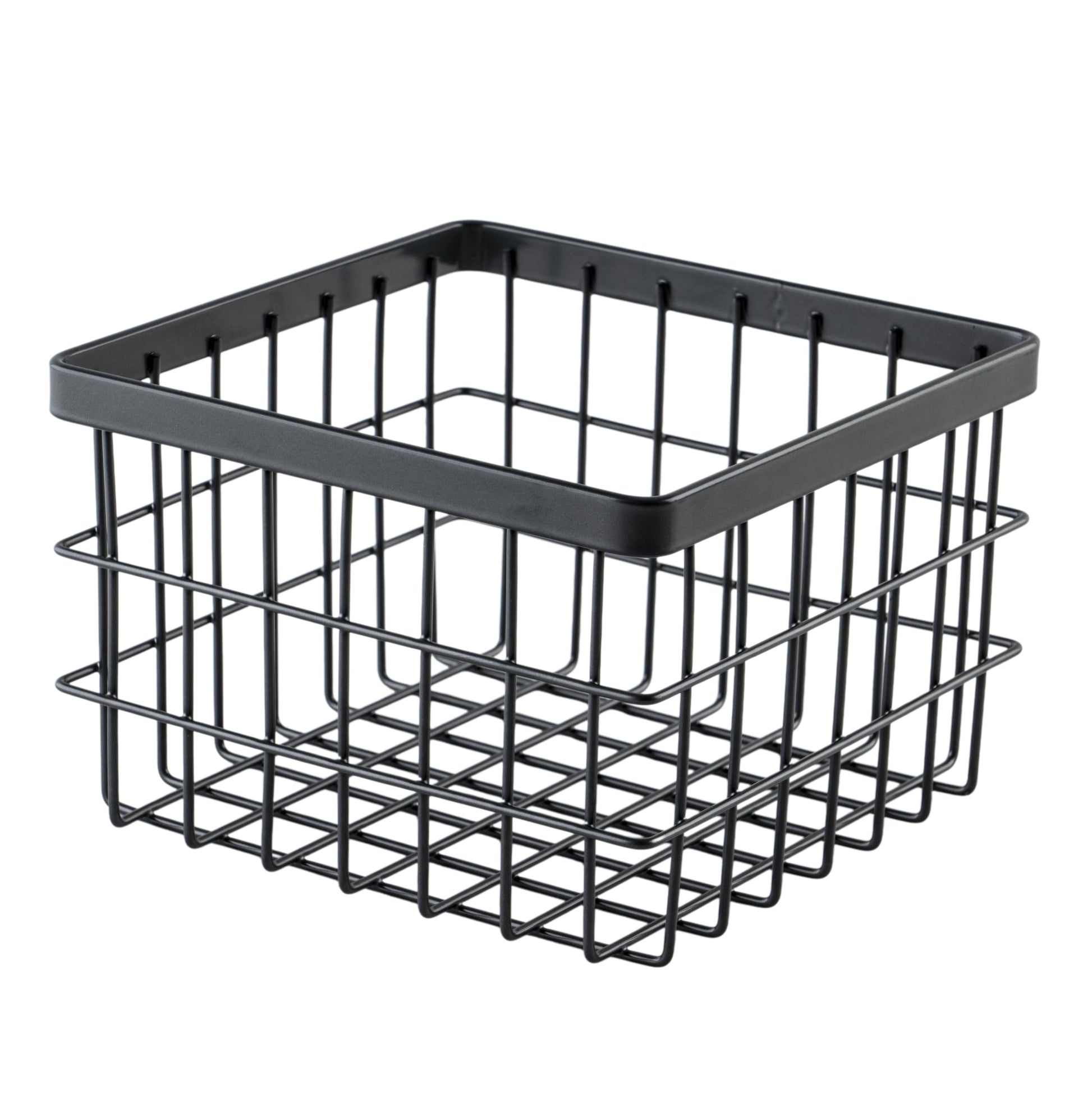 G.E.T. WB-664-MG Square Metal Storage Wire Basket for Pantry, Produce and More, 6" x 6" x 2"