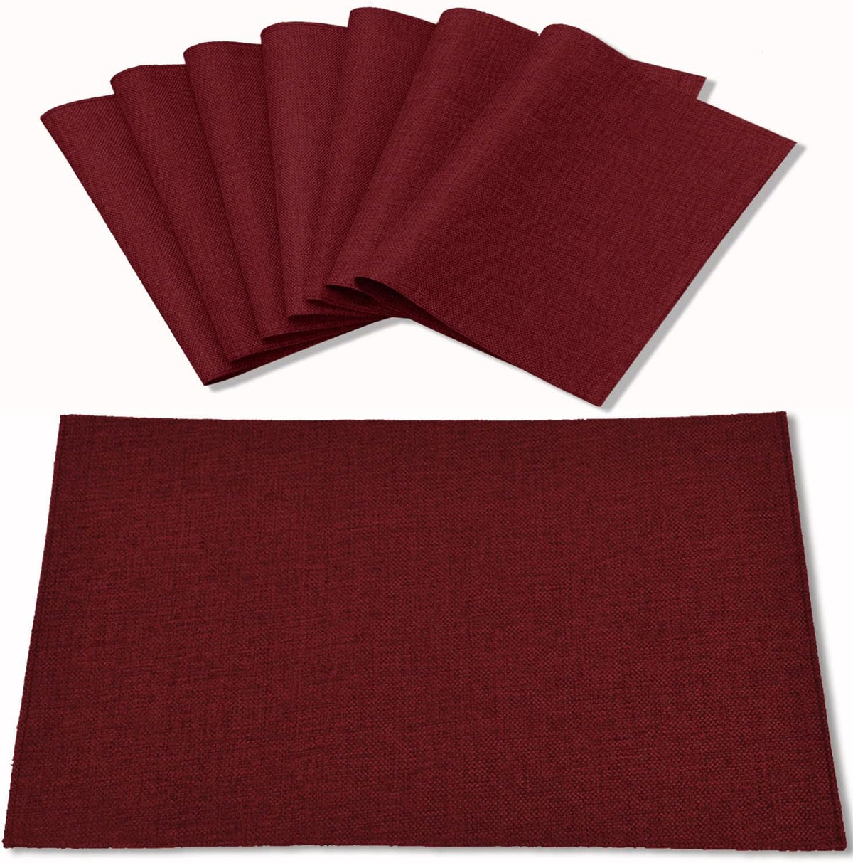 Cloth Placemats Set of 8, Linen Type Fabric Placemats Machine Washable Heat Resistant Placemats