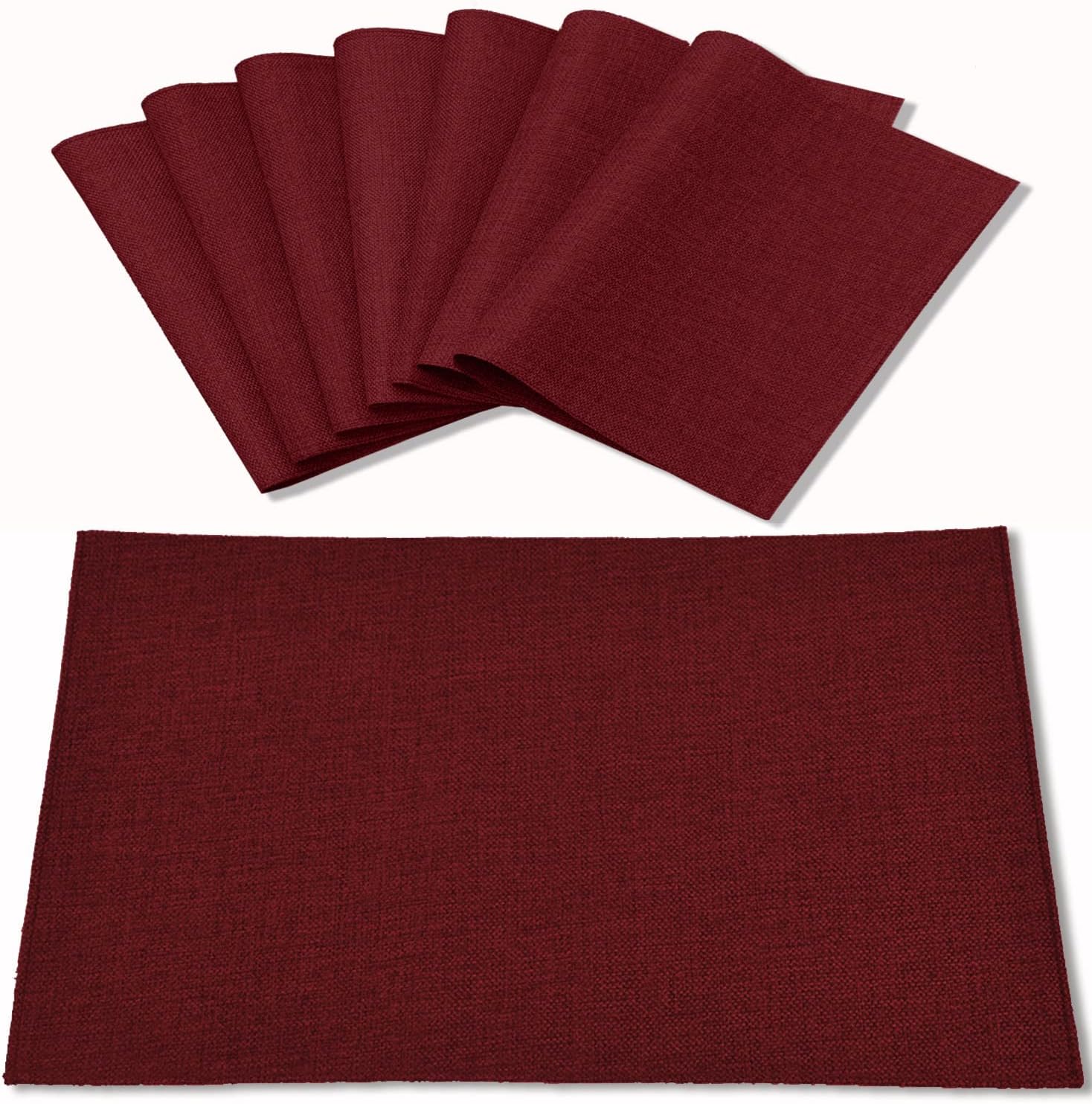 Cloth Placemats Set of 8, Linen Type Fabric Placemats Machine Washable Heat Resistant Placemats