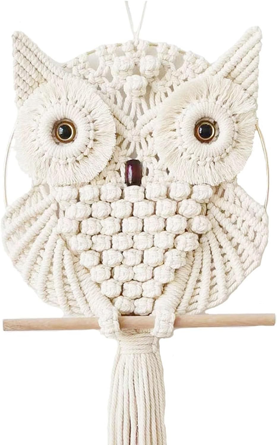 Owl Macrame Wall Hanging-Hand Woven Boho Tapestry-Macrame Wall Decor -Owl Decor for Bedroom, Living