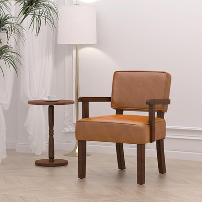 Accent Chair, PU Leather Living Room Chairs Oversized with Soft Seat and Armrests, Armchair for